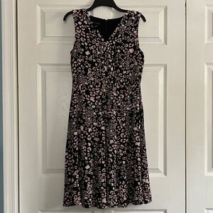 Talbots Black and Pink Patterned Dress